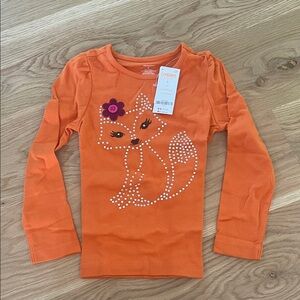 NWT. Gymboree Orange Fox Kids Shirt, size 6